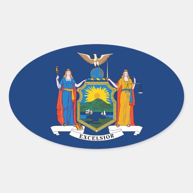 New York flag Oval Sticker (Front)