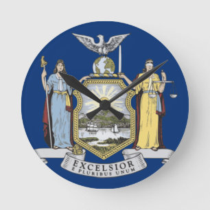 NEW YORK FLAG ROUND CLOCK