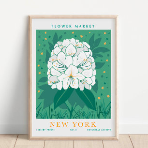 New York Flower Market Botanical Poster