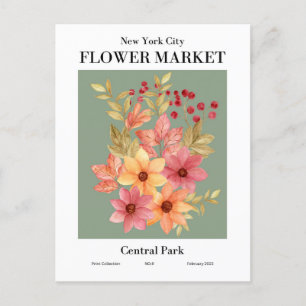 New York Flower Market, Central Park Postcard