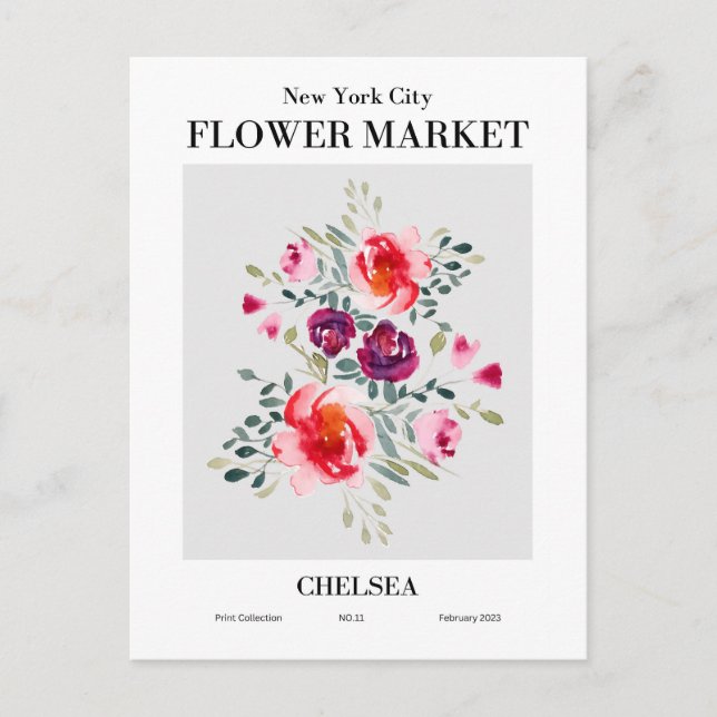 New York Flower Market, Chelsea Postcard (Front)