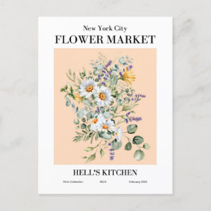 New York Flower Market, Hell's Kitchen Postcard