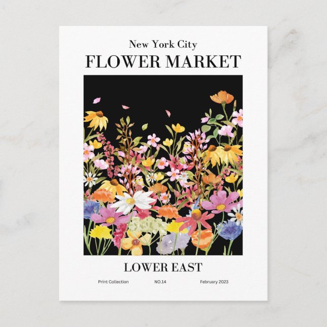 New York Flower Market, Lower East Postcard (Front)
