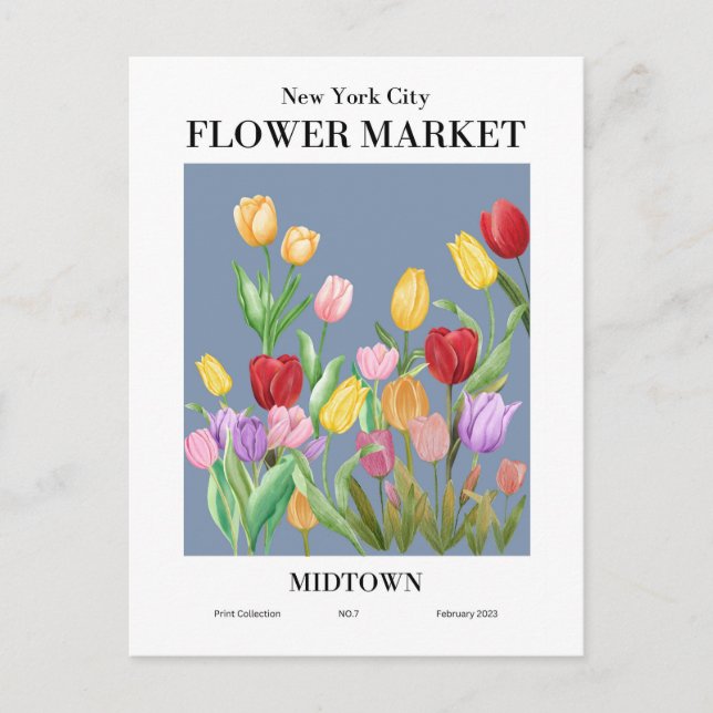 New York Flower Market, Midtown Postcard (Front)