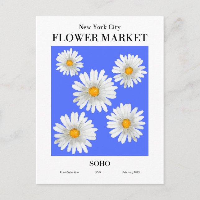 New York Flower Market, SOHO Postcard (Front)