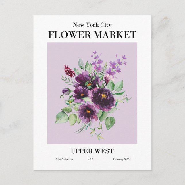 New York Flower Market, Upper West Postcard (Front)