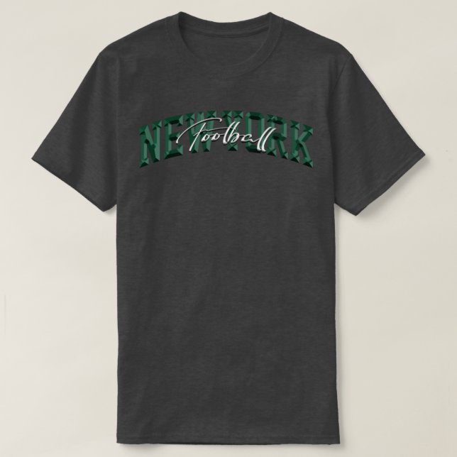 New York Football 3D Chrome T-Shirt (Design Front)