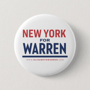 New York for Elizabeth Warren 2020 6 Cm Round Badge