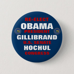 New York for Obama Gillibrand Hochul 6 Cm Round Badge