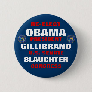 New York for Obama Gillibrand Slaughter 6 Cm Round Badge