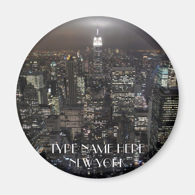 New York Fridge Magnet Personalised NYC Magnet (Front)