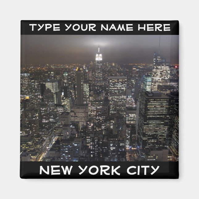 New York Fridge Magnet Personalised NYC Magnet (Front)