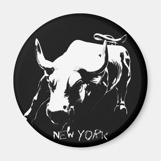 New York Fridge Magnets Bull Statue NYC Souvenirs (Front)