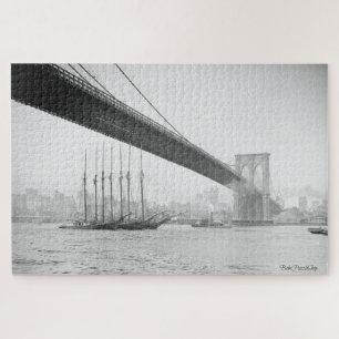 New York From Under The Brooklyn Bridge Jigsaw Puzzle