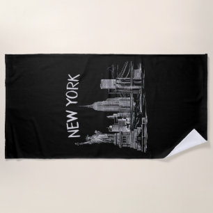 New York Gifts for Men Women NY City Vintage Urban Beach Towel