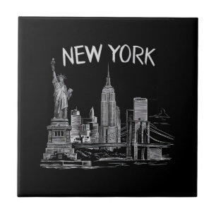 New York Gifts for Men Women NY City Vintage Urban Ceramic Tile