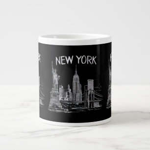 New York Gifts for Men Women NY City Vintage Urban Large Coffee Mug