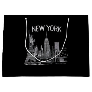 New York Gifts for Men Women NY City Vintage Urban Large Gift Bag