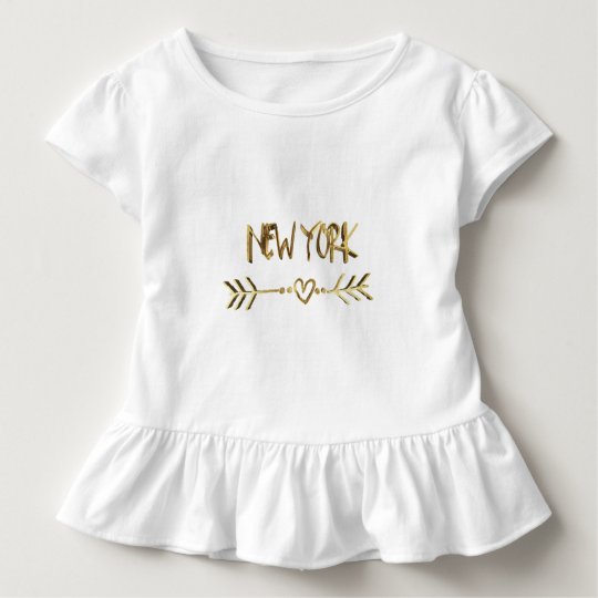 New York Gold Look Typography USA City Elegant Toddler T-Shirt