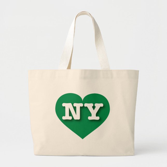 New York Green Heart - I love NY Large Tote Bag (Front)