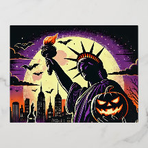 New York Halloween Postcard | Statue of Liberty