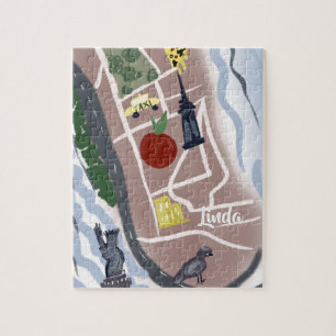 New York Hand Drawn Artsy Kids City Jigsaw Puzzle
