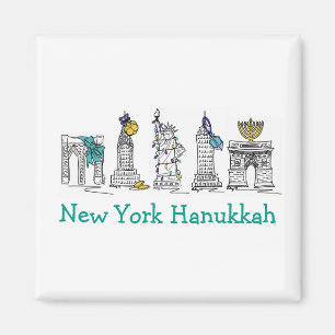 New York Hanukkah NYC Chanukah Jewish Holidays Magnet