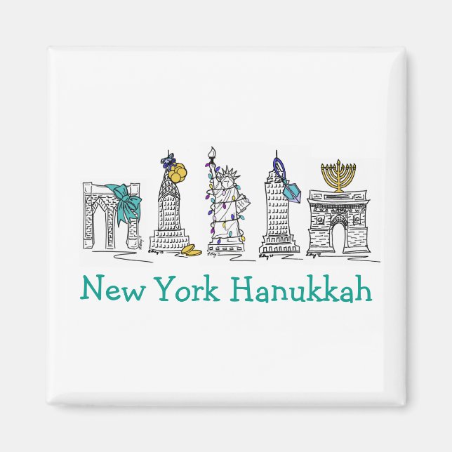New York Hanukkah NYC Chanukah Jewish Holidays Magnet (Front)