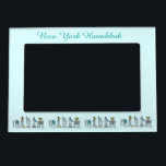 New York Hanukkah NYC Landmarks Chanukah Holiday Magnetic Picture Frame<br><div class="desc">Picture frame features an original illustration of classic New York City landmarks,  "dressed up" for the Jewish holidays. Perfect for Hanukkah holiday celebrations!

Don't see what you're looking for? Need help with customisation? Click "contact this designer" to have something created just for you!</div>