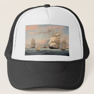New York Harbour By Fitz Henry Lane 1852 Trucker Hat