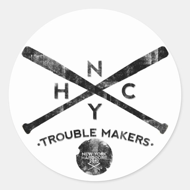 New York hardcore Classic Round Sticker (Front)