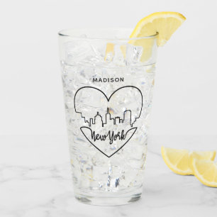 New York Heart custom name pint glass