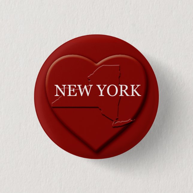 New York Heart  Map Design Button (Front)