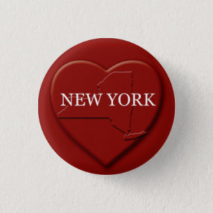 New York Heart  Map Design Button