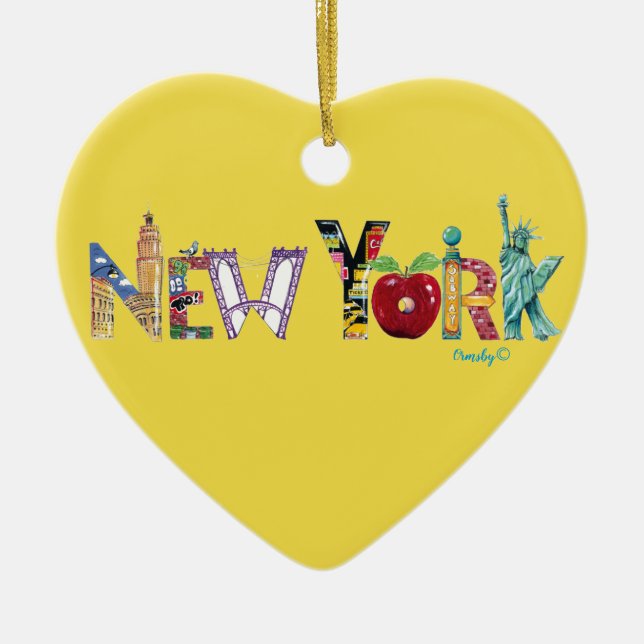 New York Heart Ornament (Front)