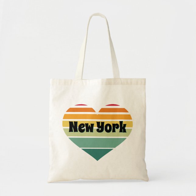 New York Heart Retro Style Tote Bag (Front)