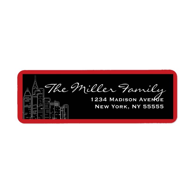 New York Holiday Address Label Return Address Label (Front)
