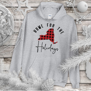 New York Holiday Buffalo Plaid Home State Hoodie