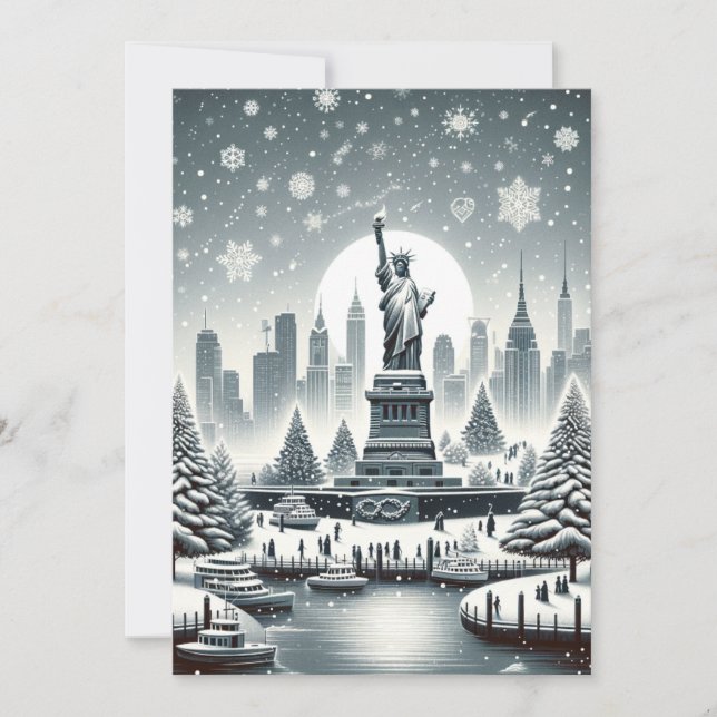 "New York Holiday Elegance. Customizable Cards (Front)