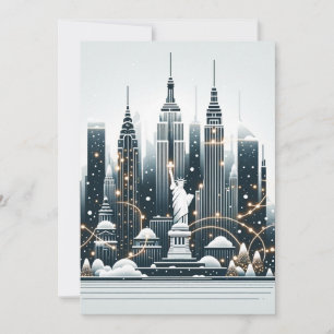 New York Holiday Elegance - Customizable Christmas Card