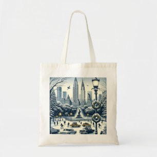 New York Holiday Elegance - Customizable Christmas Tote Bag