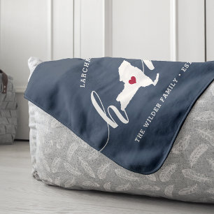 New York Home State Personalised Sherpa Blanket