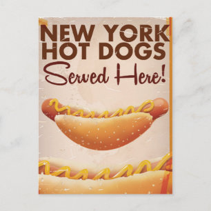 New York Hot Dog Vintage poster Postcard