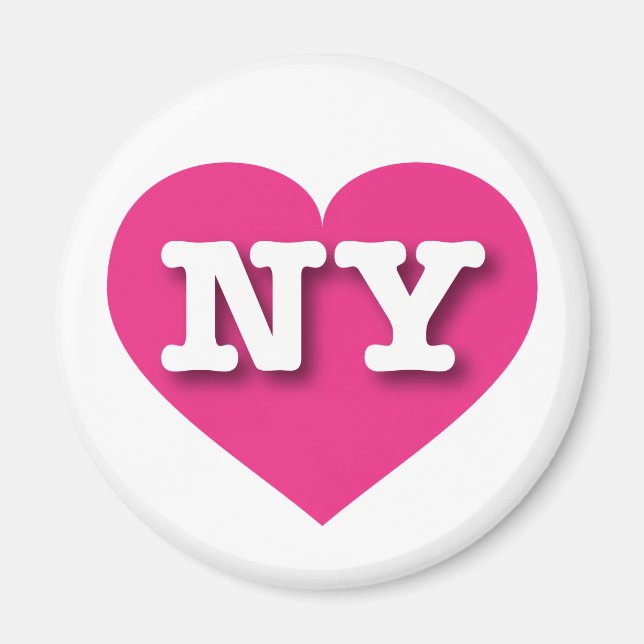 New York Hot Pink Heart - I love NY Magnet (Front)