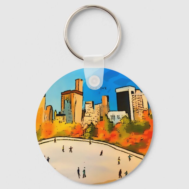 New York Ice rink Central Park  Key Ring (Front)