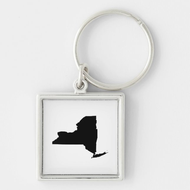 New York in Black and White Key Ring (Front)