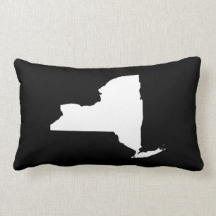 New York in White and Black Lumbar Cushion
