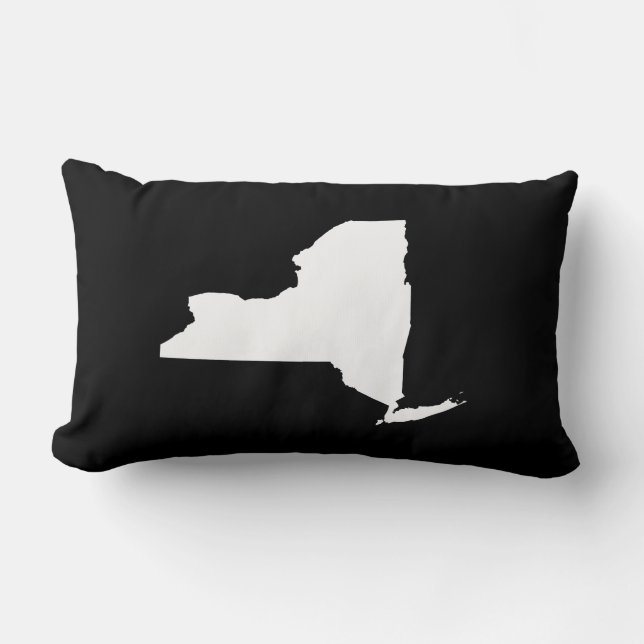 New York in White and Black Lumbar Cushion (Front)