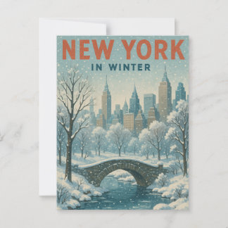 new york in winter postcard