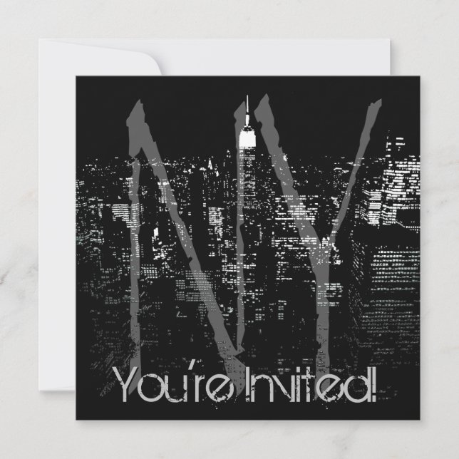 New York Invitations Personalised New York RSVP (Front)